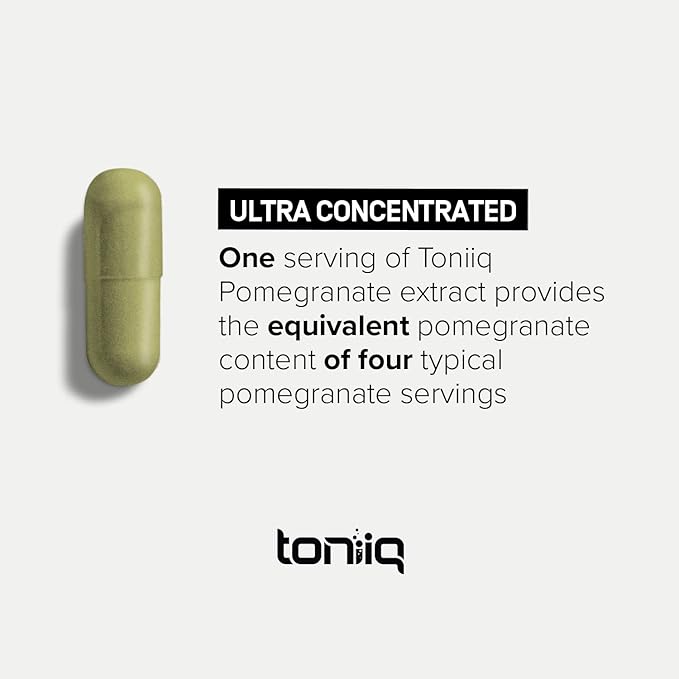 Toniiq 42,000mg 35x Concentrated Ultra High Strength Pomegranate Supplement - 90% Ellagic Acid - 2 Month Supply Capsules - Highly Concentrated Pomegranate Extract Vegetarian Capsules