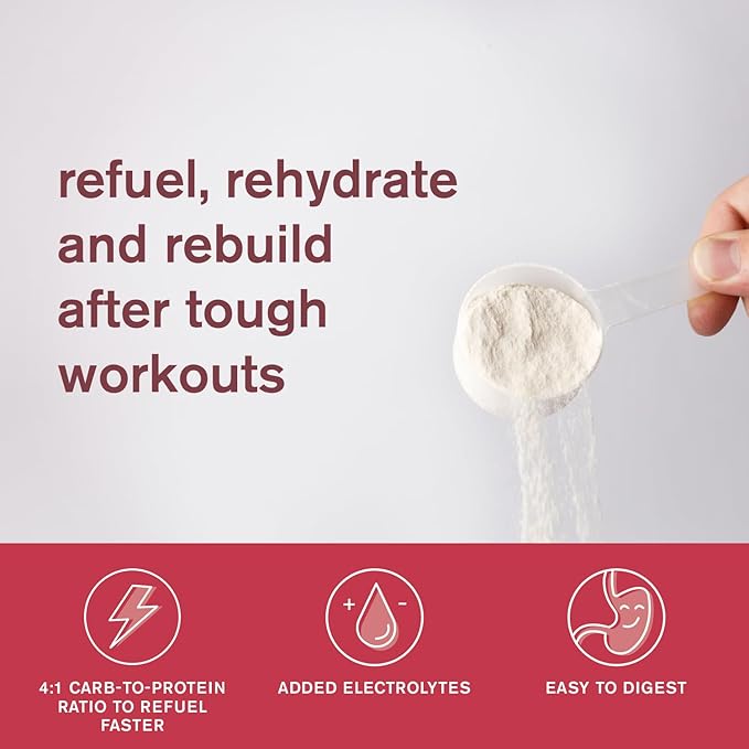 SKRATCH LABS Recovery- Sport Drink Mix | Complete Milk Protein with Carbs, Electrolytes, and Probiotics | Post Workout Powder | Strawberries + Cream