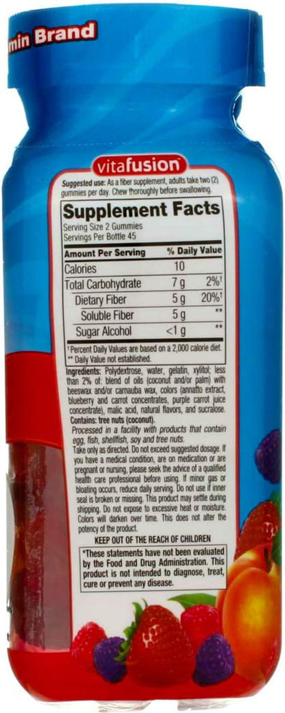 VitaFusion, Fiber Well Gummies, Fiber Supplement, Assorted Flavors - 90 gummies, Pack of 3