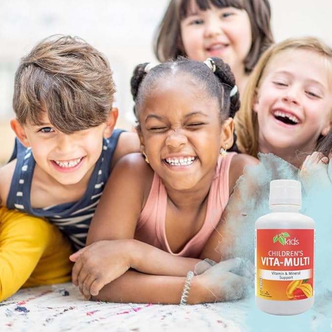 Mountain Meadow Herbs Children's Vita-Multi: Blended Vitamin & Mineral Supplement - Fast Absorbing Liquid Kids Vitamins with Fruits, Greens, and Eye-Protecting Lutein (16 oz.)