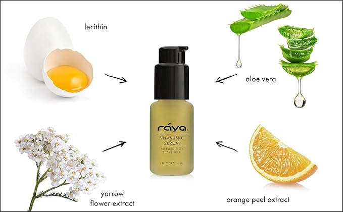 RAYA Advanced Anti-Aging Face Serum | Radiance-Boosting, Lightening Serum for All Skin Types | Vitamin C Skincare Serum for Discoloration Correction & Complexion Improvement | Face Serums