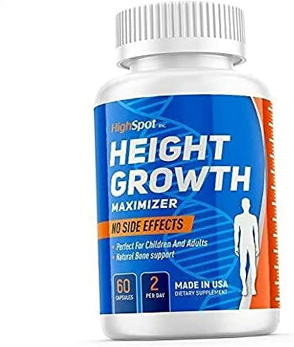 Height Growth - Height Growth Maximizer - Calcium, Vitamin D3, B1, B2 - Grow Taller Supplement - Bone Growth Supplement - Made in USA (White)