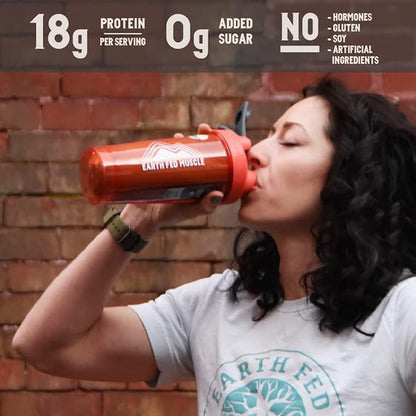 Earth Fed Muscle Nocturnal Casein/Whey Protein Blend. Helps Keep You Full, Overnight Muscle Recovery, Rich Dark Chocolate Flavor - 18g Protein, 23 Servings - Sugar Free, Keto, Soy Free, Gluten Free.