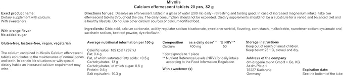 Mivolis Vitamins + Traces Elements Mix Set - Dietary Supplements 10 Tubes x 20 pcs | Germany