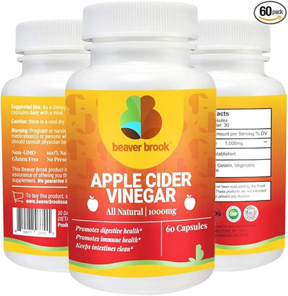 Apple Cider Vinegar All Natural Dietary Supplement – 60 Capsules