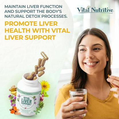 Vital Liver Support - Premium Liver Cleanse Detox & Repair Formula with Milk Thistle Supports Liver Health and Detox Cleanse