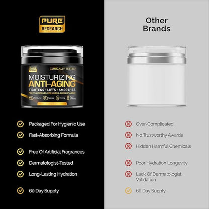 Men's Face Cream Moisturizer - Anti-Aging Cream For Men, Collagen, Retinol & Hyaluronic Acid - Day & Night - Facial Skin Care- Anti Wrinkle 1.7 oz