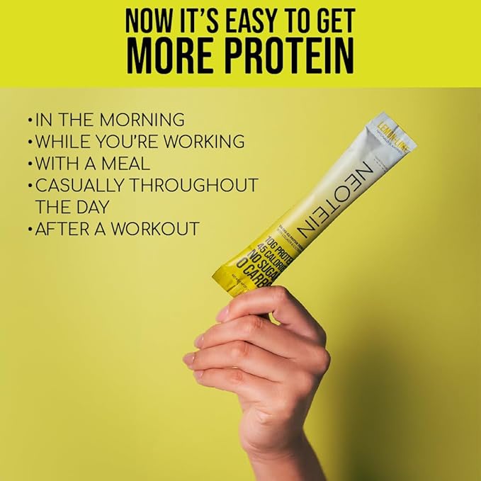 Electrolyte Powder Packets with 10g Protein & Collagen - Hydration Packets - Zero Sugar, NO Fillers, NO Carbs | Lemon Lime | 45 Calories | Keto & Paleo | Pack of 15