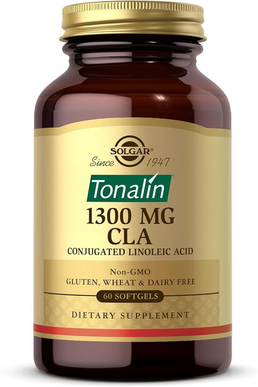 SOLGAR Tonalin CLA 1300 mg - 60 Softgels - Conjugated Linoleic Acid - Non-GMO, Gluten Free, Dairy Free - 60 Servings