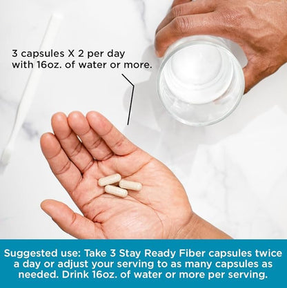 Pure for Men Original Cleanliness Stay Ready Fiber Supplement | Helps Promote Digestive Regularity | Psyllium Husk, Aloe Vera, Chia Seeds, Flaxseeds | Proprietary Formula | 60 Vegan Capsules