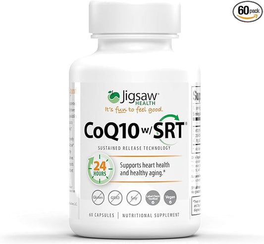 Jigsaw Health CoQ10-SRT | Heart Health Support | with Sustained Release Technology | 60 Servings