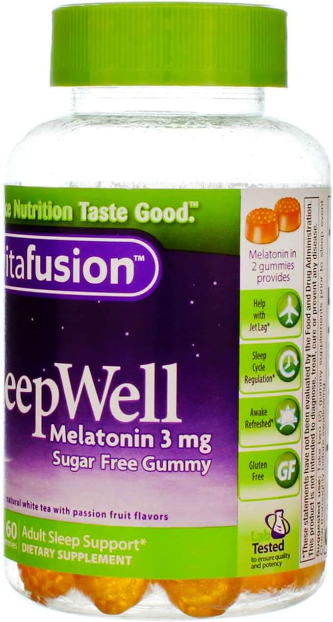 Vitafusion Sleep Well Gummy Sleep Support, 3 mg of melatonin, 60 Count (Pack of 4) by Vitafusion