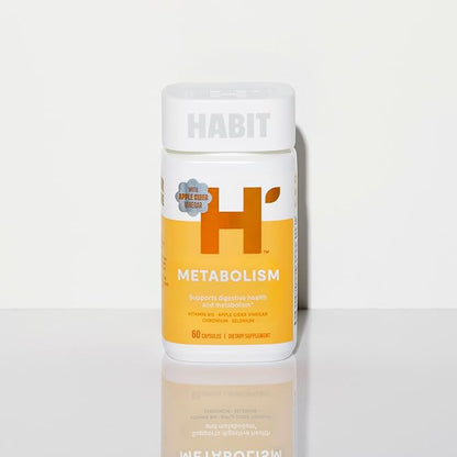 Habit Metabolism Supplement 2 Pack (120 Capsules) - Supports Digestive Health & Metabolism, Vitamin B12, Selenium, Chromium, Apple Cider Vinegar, Vegan, Non-GMO