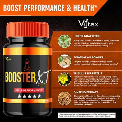 Booster XT for Men, Booster XT Capsules, Premium Formula Vitamin Supplement Support Energy Peak Performance Multivitamin All Natural Health, BoosterXT Boost XL Reviews (60 Capsules)