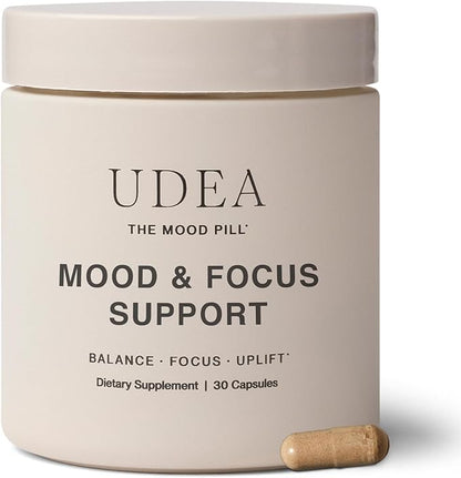 UDEA Wellness - The Mood Pill Daily Supplement For Cognitive Support | Clean Supplements for Vitality (30 Capsules)