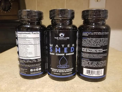 THE ENCLARE NUTRITION Water Pills Diuretic Water Retention, Liver Detox, Kidney Cleanse, Weight, Swelling, Edema, Bloating Relief, Fluid Balance Watershed Max Strength (1)