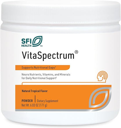 Klaire Labs VitaSpectrum Powder - Children's Multivitamin/Mineral with 23 Essential Nutrients, Tropical Flavor for Kids, No Copper, Iron, Gluten or Casein (171 G / 30 Servings)