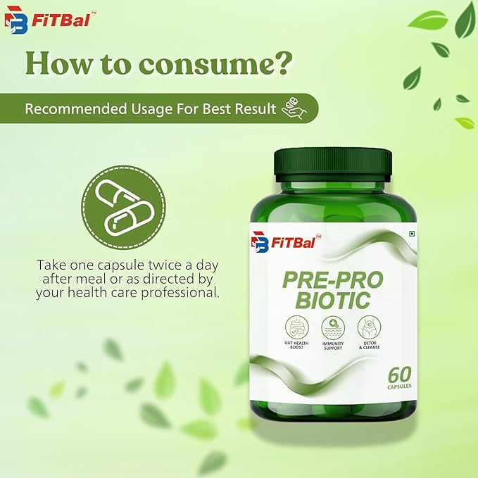 Pre - Probiotic Capsules Boost Gut Health Support Immunity Detox & Cleanse 60 Capsules