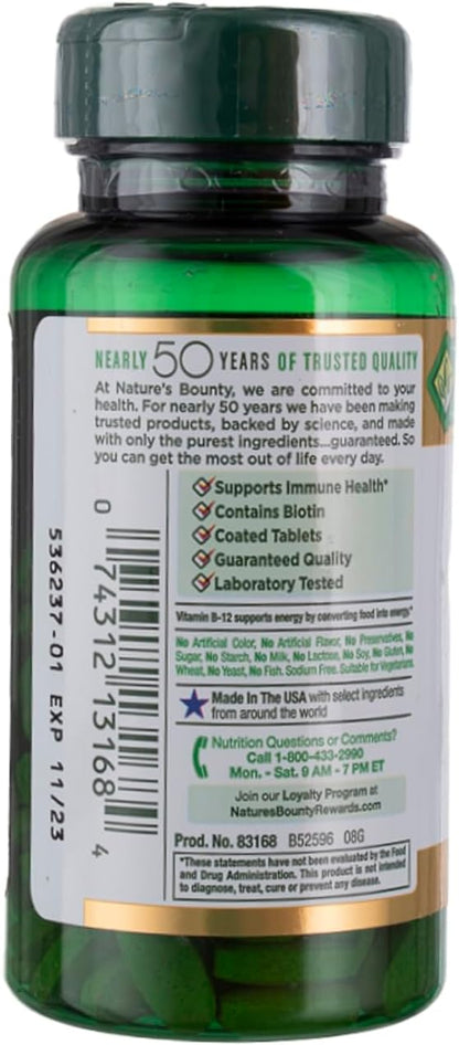 Nature's Bounty Super B Complex with Vitamin C & Folic Acid, Immune & Energy Support, 150 Tablets - Pack of 2