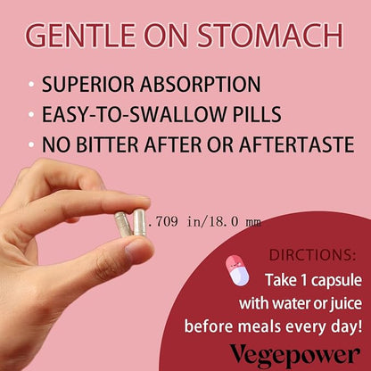 Iron Supplements for Women Men, Vegan Iron Bisglycinate 30mg Plus Vitamin C, B12, Folic Acid - Iron Pills for Anemia, Blood Builder & Energy Support - Gentle, High Absorption, Non-GMO - 90 Capsules