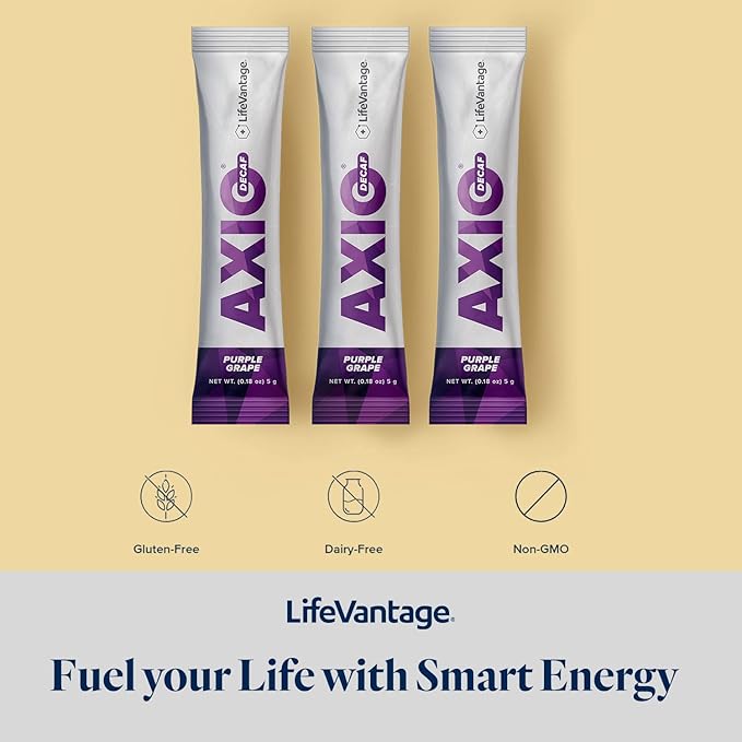 AXIO Regular Energy Drink Powder, Purple Grape, 30 Packets, Instant Energy Powder, Energy Supplement in a Drink Mix, w/B Vitamins, DMAE, L-Theanine, Quercetin, Green Tea & Pine Bark Extract