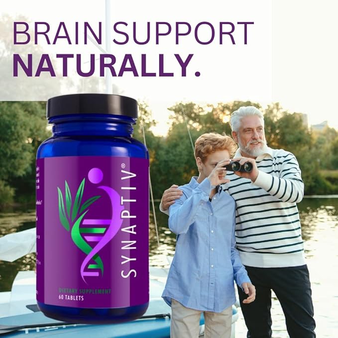 Youngevity Synaptiv™ Brain Support - 12in1 - Ginkgo, Huperzine, Bacopa, Quercetin and More - with Potent Antioxidant Blend + Vitamins - 60 Tablets (Pack of 1)