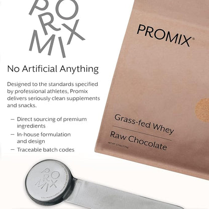 Promix Whey Protein Powder, Raw Chocolate - 5lb Bulk - Grass-Fed & 100% All Natural - ­Post Workout Fitness & Nutrition Shakes, Smoothies, Baking & Cooking Recipes - Gluten-Free & Keto-Friendly