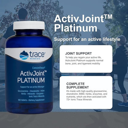 Trace Minerals ActivJoint Platinum - Bone Health & Strength Support Supplement - Supplement for Joint & Muscle Health Support - Healthy Heart Supplement with Magnesium - 180 Tablets (30 Servings)