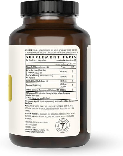 The Wellness Company Spike Support | 120 ct (2 Month Supply) | with Nattokinase, A Proteolytic Enzyme for Fibrinolytic (Anti-Clotting) | Non-GMO, Vegan, Gluten Free | for Year-Round Immune Support