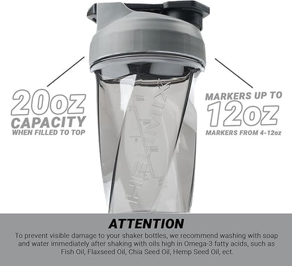 HELIMIX 1.5 Vortex Blender Shaker Bottle Holds Upto 20oz | No Blending Ball or Whisk | USA Made | Portable Pre Workout Whey Protein Drink Shaker Cup | Mixes Cocktails Smoothies Shakes | Top Rack Safe