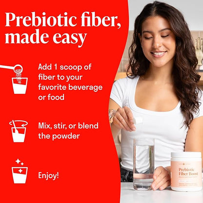 Prebiotic Fiber Powder - Unflavored & Sugar Free | 45 Servings | Organic Soluble Fiber Supplement to Support Digestion, Gut Health & Help Maintain Regularity - 1 Scoop of Unflavored Fiber Powder Daily