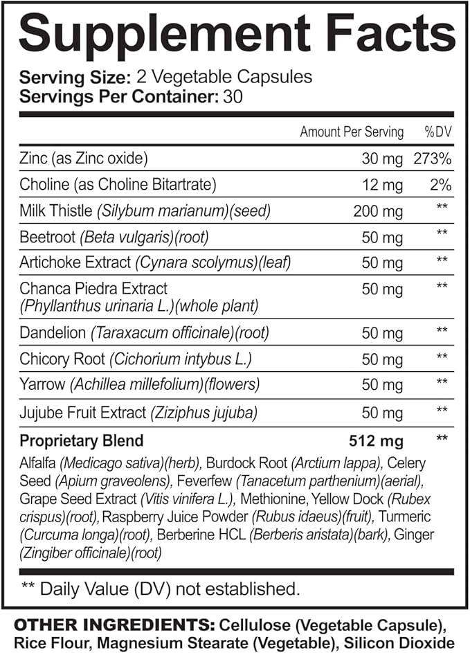 NutriFlair Liver Cleanse Detox & Repair Supplement with Milk Thistle, Turmeric, Dandelion, Artichoke Extract, Berberine HCL, Ginger - Liver Support and Liver Health, Non-GMO Pills, 60 Veggie Capsules
