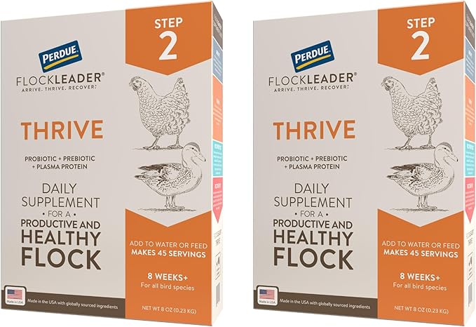 Thrive, Daily Probiotic & Prebiotic Water Supplement for Chickens 8+ Weeks Old, 8 oz (Pack of 2)