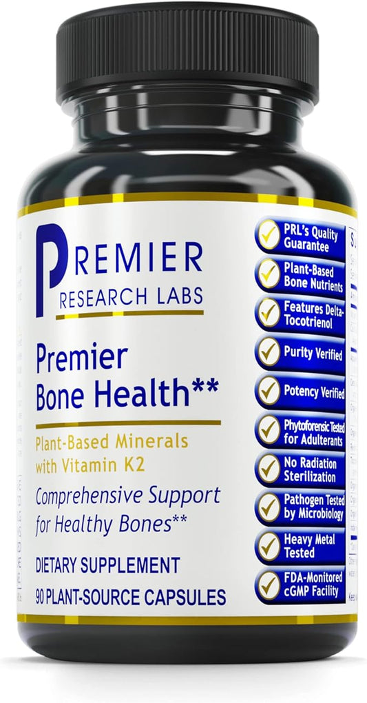 Premier Research Labs Premier Bone Health - Bone Health Vitamins, Bone Strength Supplement for Women & Men, Calcium Supplement with Vitamin K2, Healthy Bone Support - 90 Capsules
