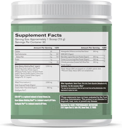 BARE PERFORMANCE NUTRITION, BPN Strong Greens Superfood Powder, Improved Digestion, Increased Energy, Immune System Support, Sweet Mint, 30 Servings