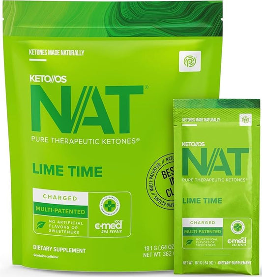 Keto//OS NAT Lime Time Keto Supplements – Charged - Supplement for Men and Women (20 Count)