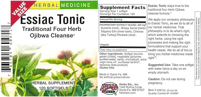 Essiac Tonic - 120 Softgels
