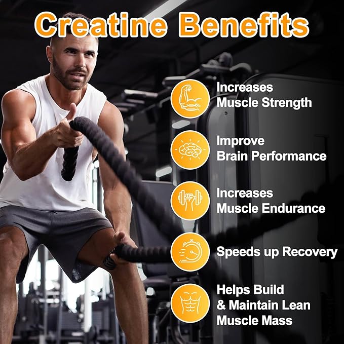Creatine Monohydrate Gummies 5600mg for Men & Women, 120 CT Chewable Creatine Gummies for Muscle Support, Energy Boost, 5.6g of Creatine Monohydrate per Serving - Sugar Free, Vegan (Mango Flavor)