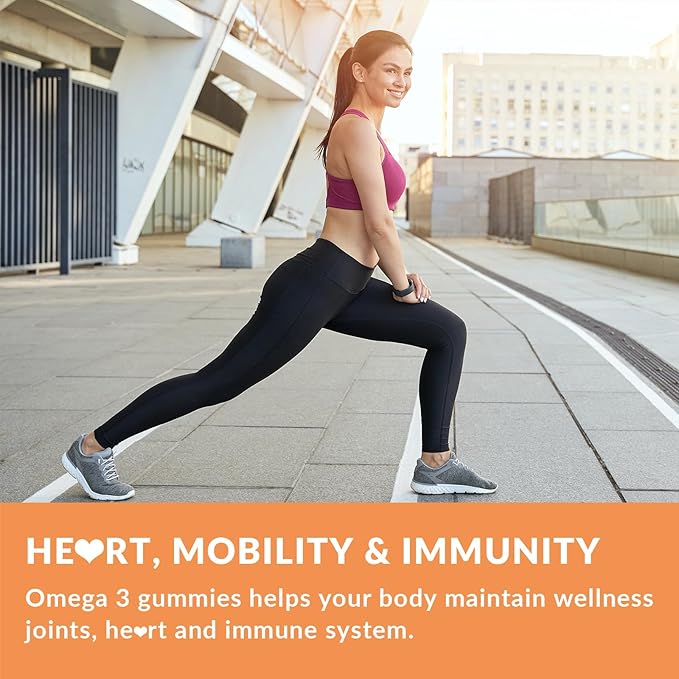 Vegan Omega 3 Gummies, Algae Omega 3 Supplement DHA 240mg, EPA 110mg w/Vitamin B12, CoQ10, Omega 3 Fish Oil Alternative for Adults - Brain, Bone, Joint, Eye & Immunity Support