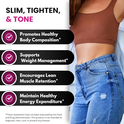 UNALTERED Slim Tighten Tone - CLA Supplement for Women - Supports Waistline, Healthy Metabolism, & Long-Term Weight Management - Natural, Caffeine-Free Diet Pills - 90 Softgels