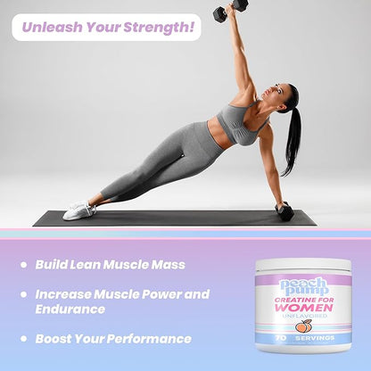 Creatine for Women - Creatina - Creatine Women - Booty Builder - creatine for Booty gain - unflavored - 70 Servings