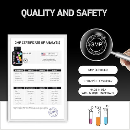 HMB and Vitamin D3 Supplement - B-Hydroxy B-Methylbutyrate Butyrate - 1,000 MG HMB Supplements with D3 and Calcium - Strength and Recovery Support, Muscle Growth, Mass Gainer - 180 Days, 360 Capsules