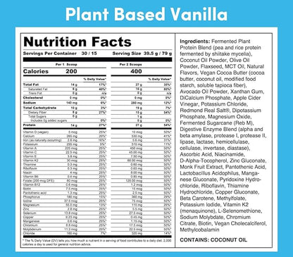 HLTH Code Complete Meal Replacement Shake - Healthiest Meal Replacement = Healthiest You | Keto Friendly | High Protein | Low Carb | Collagen | Gluten Free | Plant Based Vanilla (15 servings)