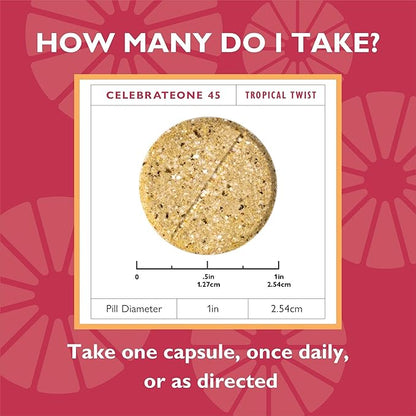 Celebrate Vitamins CelebrateONE 45 Chewables, 45mg Iron - One A Day Bariatric Multivitamin, Essential Vitamins & Minerals - Gastric Bypass & Sleeve Gastrectomy Supplement - Tropical (30 Tablets)