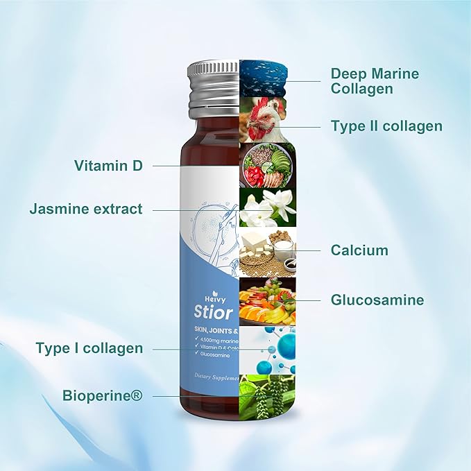 Marine Collagen Liquid, Collagen Drink, Marine Collagen, Liquid Collagen for Women for Hair Growth, Skin Repair, 1.69 Fl Oz (Pack of 10), Collagen Drink for Joints&Bones