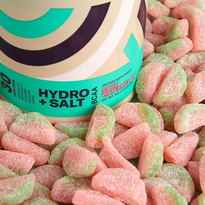 Podium Nutrition, Instantized BCAA Powder, Hydro and Salt, Sour Watermelon, 30 Servings, Electrolytes, Hydration, Recovery