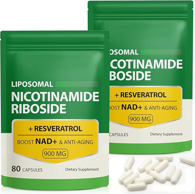 NAD Supplement, 900mg - Liposomal Nicotinamide Riboside NAD+ Supplement with Resveratrol Supports Muscle, Brain, Cellular Energy - NMN Supplement Alternative for Men and Women, 160 Capsules