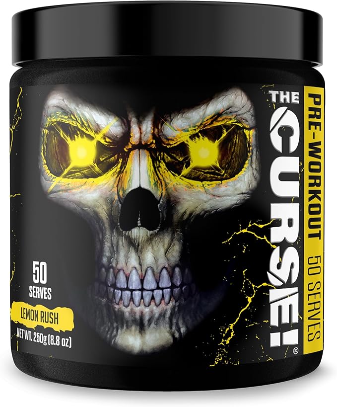 JNX SPORTS The Curse! Pre Workout Powder - Lemon Rush 50 Servings | Preworkout: Boost Strength, Energy + Focus for Men & Women | Caffeine, Beta-Alanine, Creatine & L-Citrulline