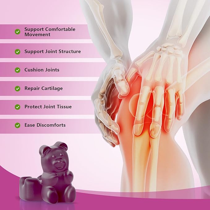 Glucosamine Chondroitin Gummies Sugar Free, Extra Strength 1500mg Glucosamine with Chondroitin MSM & Turmeric, Joint Support Supplement for Men & Women Joint Health (60 Count (Pack of 2))